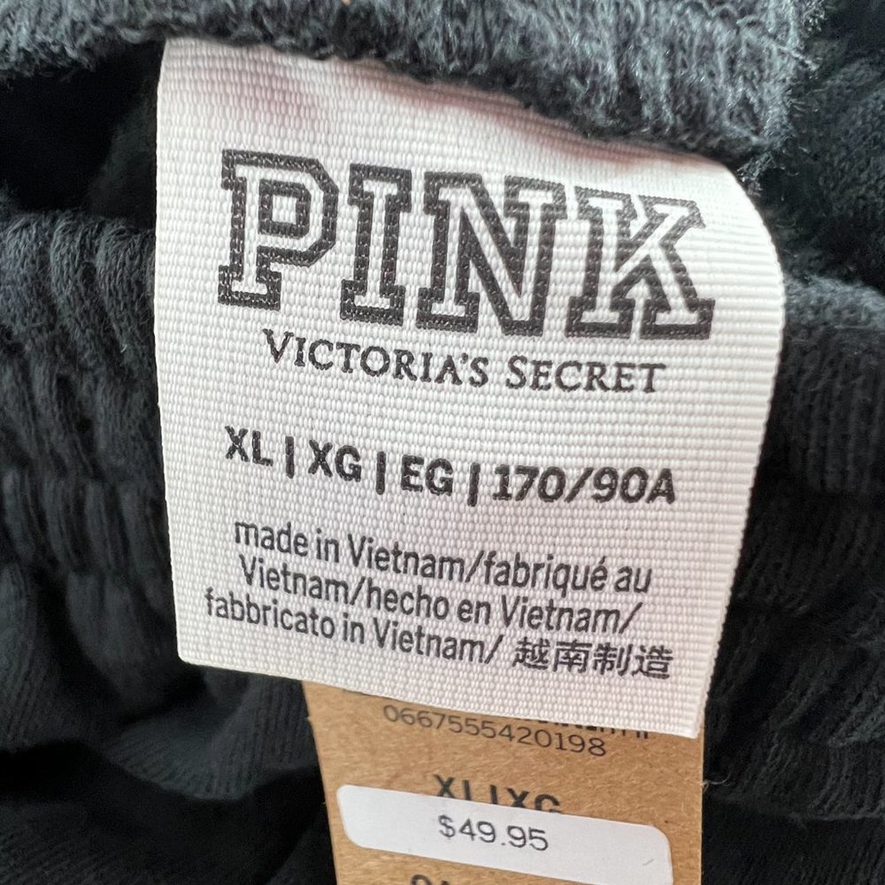 Victoria's Secret PINK Women's Pull On High-Waist Campus Joggers Black XL NWT - Picture 7 of 9